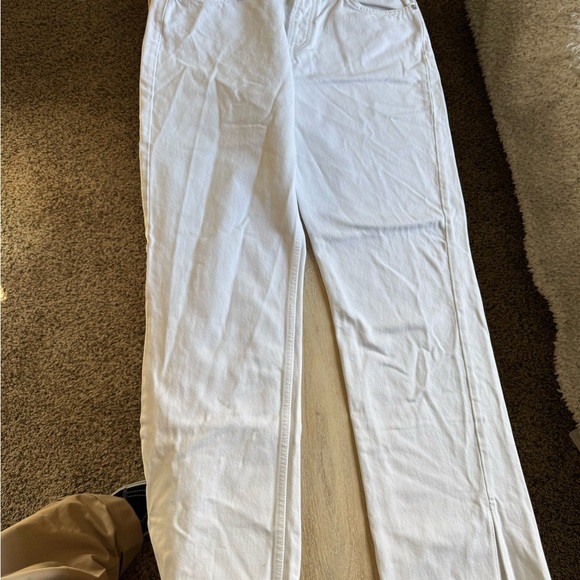 Zara straight leg size 8 raw hem with slit jeans like new condition - Picture 3 of 9